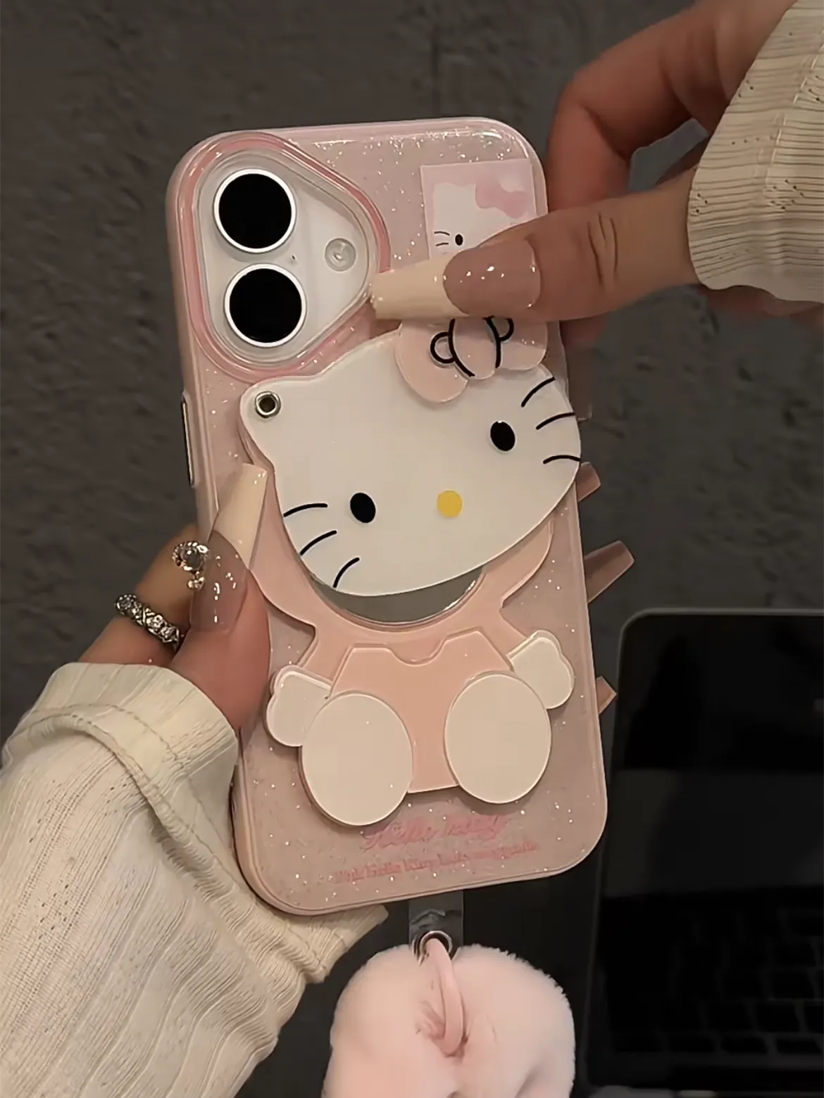 OverseaCases™ Hello Kitty Glitter Mirror TPU Case For iPhone 15 Series