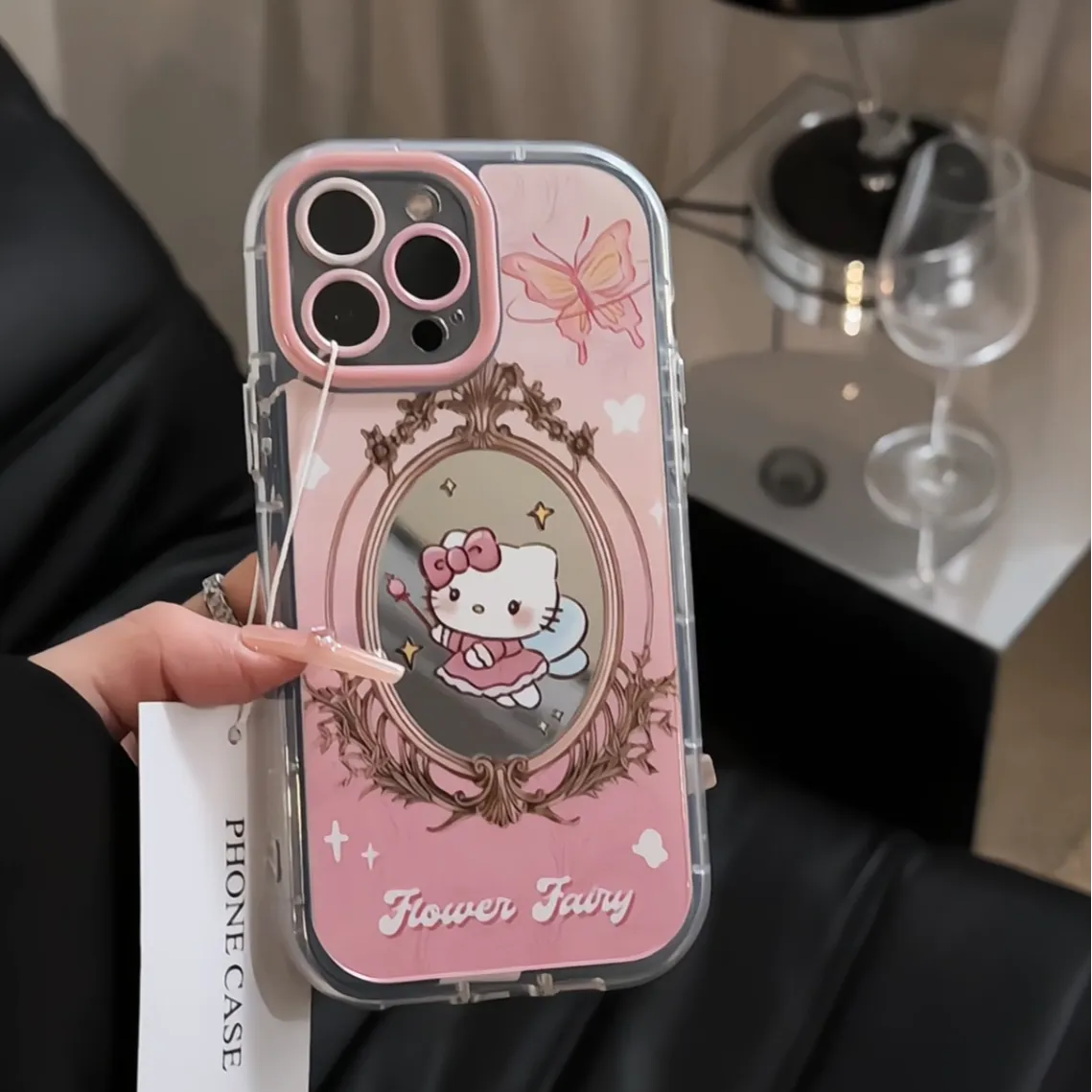 OverseaCases™  Mirror Cream Hello Kitty Case For iPhone 15 Series