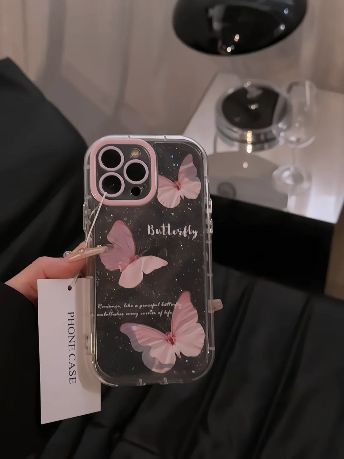 OverseaCases™ Water Ripple Glitter Butterfly Case  Creative Design for iPhone 16 Series