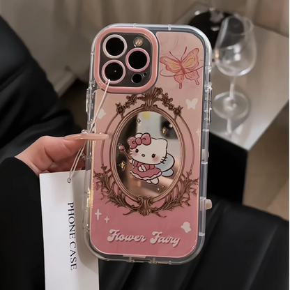 OverseaCases™  Mirror Cream Hello Kitty Case For iPhone 16 Series