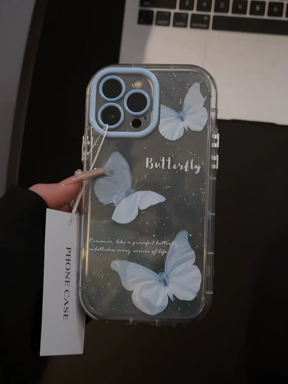 OverseaCases™ Water Ripple Glitter Butterfly Case  Creative Design for iPhone 16 Series